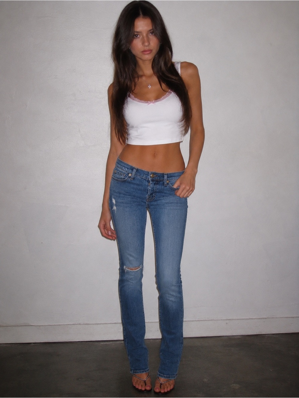 7 For All Mankind Josefina Skinny Boyfriend Distressed Jeans Size 26 Blue